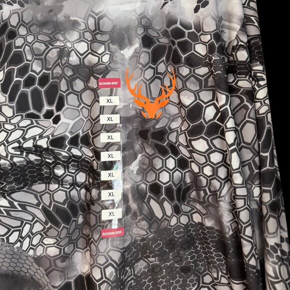 BUCKHORN RIVER Mens XL Long Sleeve Grey Honeycomb Camouflage - Picture 3 of 5
